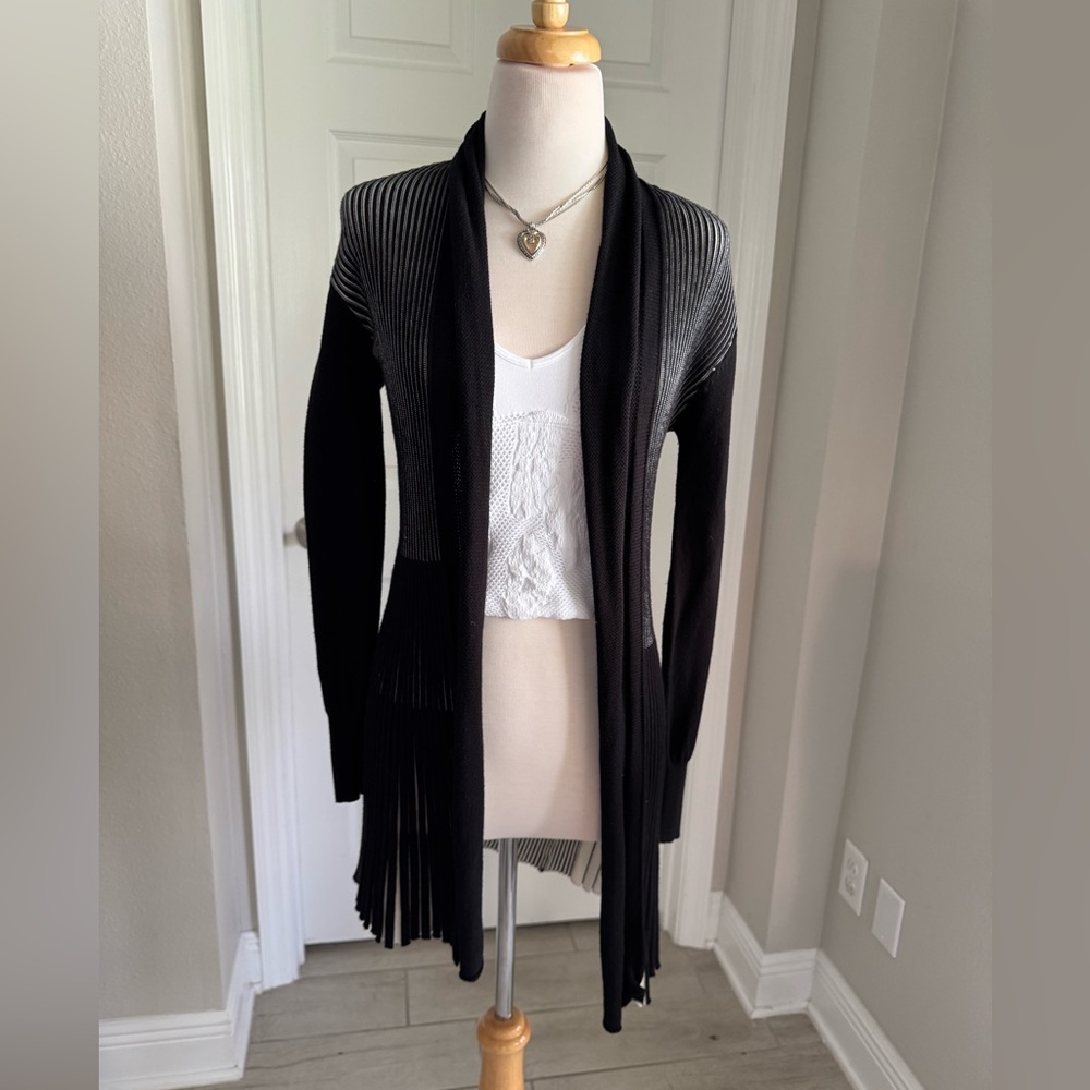 Lapis Black and White Striped Sweater